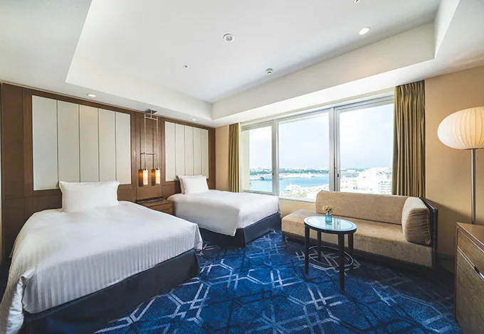 ห้อง Twin ขนาด 35㎡ ของ RIHGA Royal Gran Okinawa หลังการปรับปรุงห้องพัก