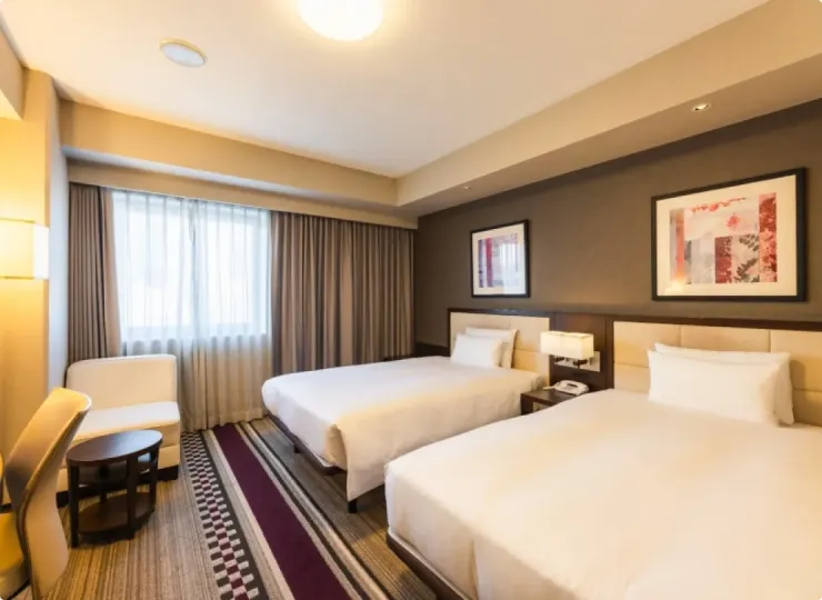 โรงแรม Sunroute Plaza Shinjuku ห้องพักและพื้นที่เตียง