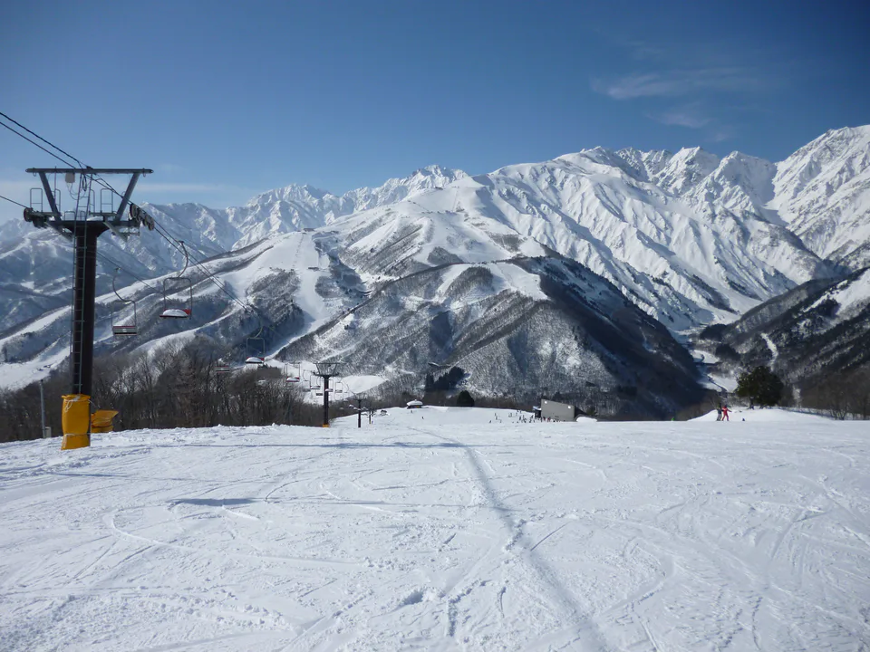 Hakuba Valley ในฤดูหนาว แสดงลักษณะรีสอร์ตที่กระจายตัวและความสำคัญของ shuttle