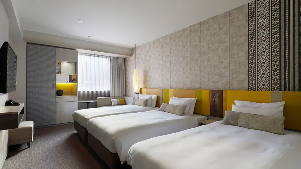 Mitsui Garden Hotel Fukuoka Gion triple guest room with three beds