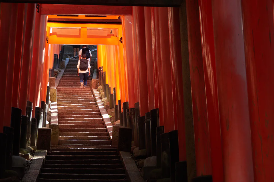 Fushimi Inari ในเส้นทางเกียวโตวันเดียว ซึ่งควรจำกัดเวลาถ้าจะต่อ Higashiyama