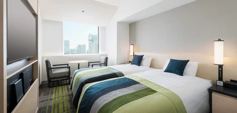 ห้อง Twin ของ Hotel Hankyu RESPIRE OSAKA ใกล้ JR Osaka Station